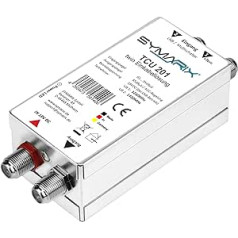 SYMARIX TCU 201 dubultā viena kabeļa risinājums, 2 uztvērēji/TV vai dubultuztvērējs, izmantojot 1 kabeli, Unicable/SCR tehnoloģija EN 50494, 2 satelīta pozīcijas, tikai 120mA pie 18V