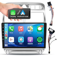 Podofo Carplay Android Car Radio GPS priekš Peugeot 307 2002-2013, HiFi Android Car 9 collu skārienekrāns WiFi Bluetooth FM RDS radio Mirror Link USB Car Navigation Video Stereo Player priekš Peugeot307