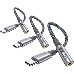 MOSWAG C tipo USB iki 3,5 mm ausinių lizdo adapteris, garso adapteris USB C prie Aux Dongle kabelis, skirtas Samsung Galaxy S21 S20 Ultra S20+ Note 20 10 S10 S9 Plus, Pixel 8/7/6/4XL, iPhone 15/15 Pro Max