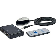 SCHWAIGER -HDM31A 531- HDMI-Umschalter su IR Empfänger/Verteiler/ 3 IN > 1 Out/ 3X HDMI-Buchse > 1x HDMI-Stecker/automatisch/ 1,2 m/schwarz