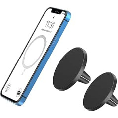 TechMatte Pack of 2 Magnetic Car Mobile Phone Holders for MagSafe Car Holder, Designed for iPhone 14/13/12 Series MagSafe, Ventilation Car Mount Compatible with iPhone 14/13/12 Mini Pro Max