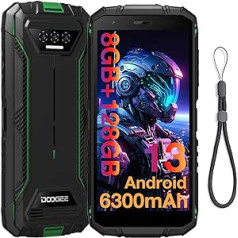 DOOGEE S41 Plus Robustes viedtālrunis 2024, 8 GB RAM + 128 GB ROM/TF 1 TB Robuste Telefons, 6300 mAh-Mobiltelefons, 5,5-Zoll-HD+-Bildschirm Android 13-Telefon, IP68 wasserdichtes Telefon entsperrt