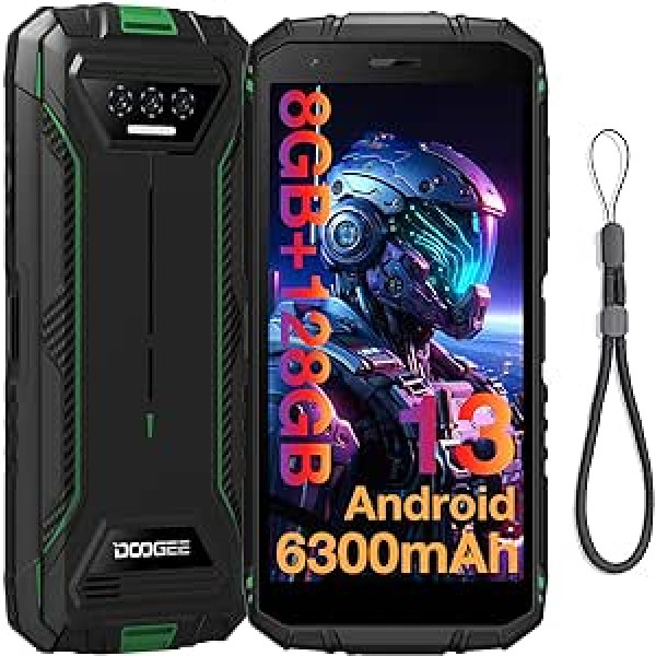 DOOGEE S41 Plus Robustes viedtālrunis 2024, 8 GB RAM + 128 GB ROM/TF 1 TB Robuste Telefons, 6300 mAh-Mobiltelefons, 5,5-Zoll-HD+-Bildschirm Android 13-Telefon, IP68 wasserdichtes Telefon entsperrt