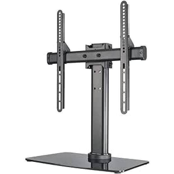 Hama TV-Ständer, neigbar, drehbar, vollbeweglich (für Fernseher von 81-140cm/32-55 Zoll, höhenverstellbar, Grundplatte aus Glas, bis 30kg, VESA bis 400x400) Fernsehständer, TV-Standfuß schwarz