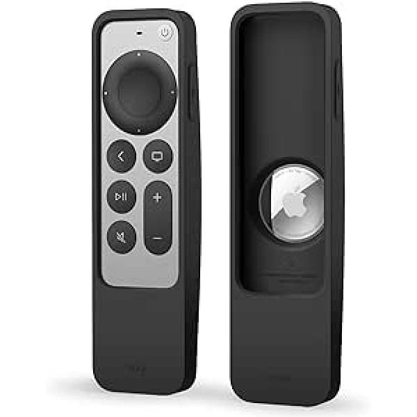 elago R5 lokatora futrālis, kas ir savietojams ar Apple TV 4K Siri Remote 3. paaudzi (2022. gads) un 2. paaudzi (2021. gads) un ir saderīgs ar Apple AirTag (melns)