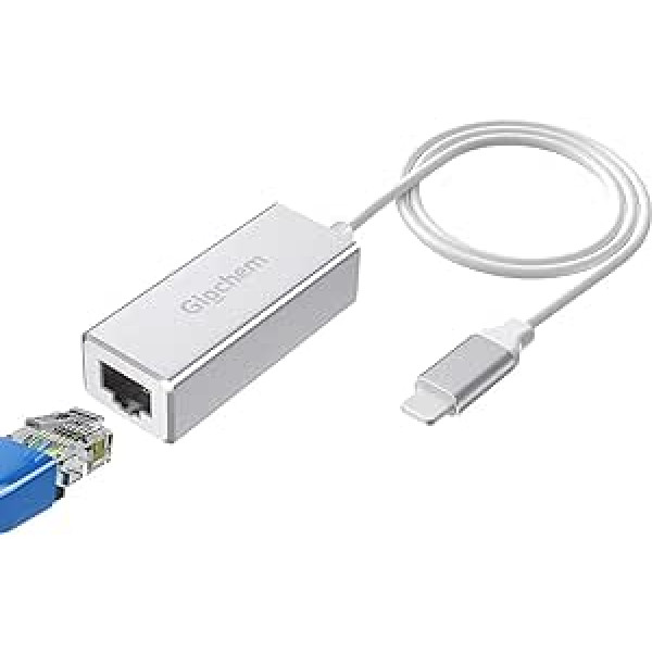 RJ45 Ethernet LAN Network Adapter for Phone - Ethernet LAN Network Adapter for Phone Pad, 1 m Cable, 10/100 Mbps High Speed, Plug and Play (Silver)