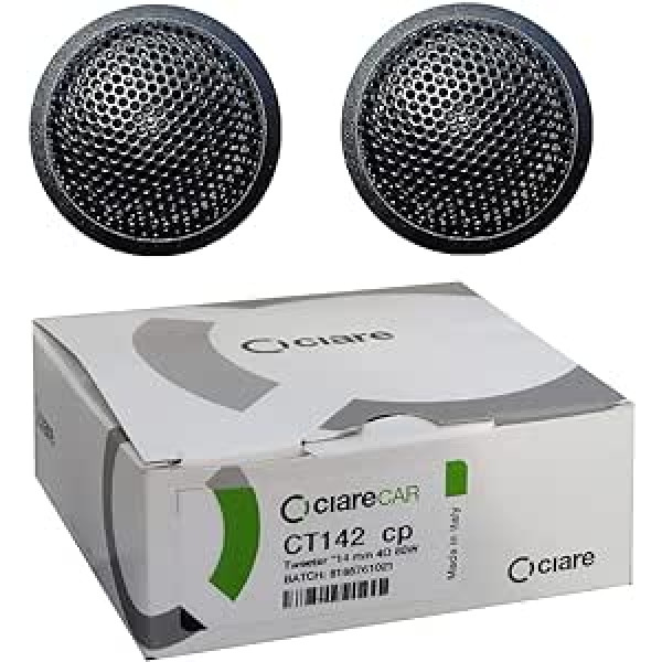 2 x CIARE CT142CP augstfrekvences skaļruņi ar 50 3 vatu vid. jaudu un 80 vati max pie 3,8 cm diametra un tikai 1,2 cm dziļuma jutības 88 dB neodīma magnēts, pāris