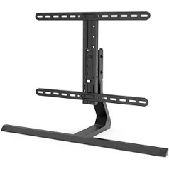 Hama TV Stand Height-Adjustable, Tiltable TV Stand Universal for 32-65 Inch TVs, up to 40 kg, TV Mount Swivelling, Narrow Table Stand, VESA up to 600 x 400, Black