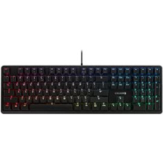 CHERRY G80-3000N RGB mehāniskā spēļu tastatūra ar RGB apgaismojumu, ASV starptautiskais izkārtojums (QWERTY), vadu, oriģinālie CHERRY MX Silent Red slēdži, melns