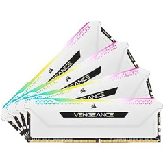 Corsair RGB PRO SL 32GB (4x8GB) DDR4 3600MHz C18 — balts, CMH32GX4M4D3600C18W, balts