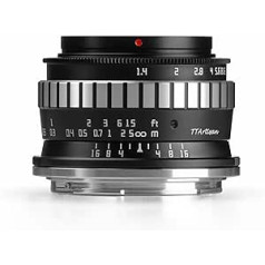 TTARTISAN 23 mm F1.4 APS-C kameras objektīvs, platleņķa galvenais objektīvs, pārnēsājams objektīvs, kas paredzēts Nikon Z stiprinājumam, piemērots portreta ielas momentuzņēmumam (Nikon Z, melns un sudrabs)