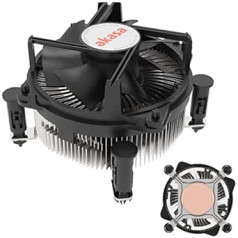 Akasa Copper Core Cooler for Intel® LGA1700, 90mm PWM Fan for Core™ i9 Processors up to 125W TDP, Heatsink with Copper Core, Double Ball Bearings, AK-CC6606BP01