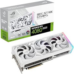 ASUS ROG Strix GeForce RTX 4080 SUPER 16GB GDDR6X OC White Edition Gaming Graphics Card (Nvidia GeForce RTX4080 DLSS 3, PCIe 4.0, 2X HDMI 2.1a, 3X DisplayPort 1.4a, ROG-STRIX-RTX4080S-O16G-WHITE,