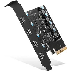 PCIe Gen3 x2 USB 3.2/3.1 karte ASM3142 PCI Express līdz 4-portu C tipa centrmezgla iekšējās paplašināšanas kartes kontrollera adapteris PCI Express kartes galddatora atbalsts Vairākas ieejas