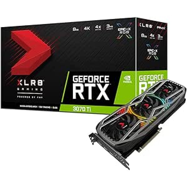 PNY GeForce RTX™ 3070 Ti 8 GB XLR8 spēļu Revel Epic-X RGB™ divu ventilatoru grafikas karte LHR