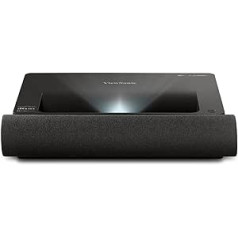 Viewsonic X2000B-4K īpaši maza attāluma lāzerprojektors (4K, 2000 ANSI lūmeni, 2x HDMI, USB, 2x 10 vati + 2 x 25 vatu kubs, 5G interneta uztveršana) melns