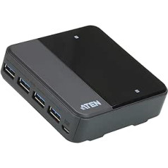 Atten US234-AT USB 3.0-Peripheriegeräte-Switch ar 2-Port Schwarz