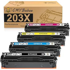 CMYBabee 203X ir savietojams ar HP 203X 203 CF540X 203A CF540A, kas paredzēts HP MFP M281fdw toneris HP Color Laserjet Pro MFP M281fdw M281fdn M254dw M254nw M254nw M2540nw M24 Pack1dw1 CF542X