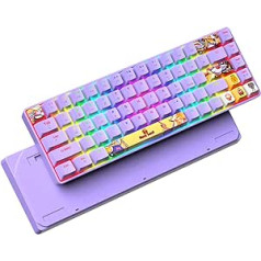 ZIYOU LANG pārnēsājama 60% mehāniskā spēļu tastatūra 18 hroma RGB fona apgaismojuma īpaši kompakta mini kompakta 68 taustiņu krāsu sublimācijas anime PBT tastatūra