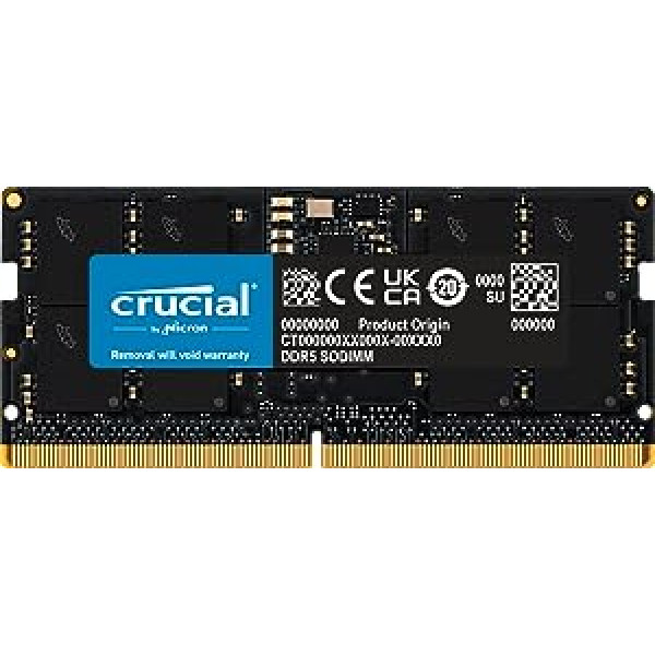 Izšķirošā RAM 16 GB DDR5 4800 MHz CL40 klēpjdatora atmiņa CT16G48C40S5