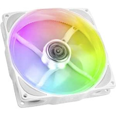 Trokšņu bloķētājs NB-eLoop X B12-PS datora korpusa ventilators 120 mm RGB - ARGB ventilators 120 mm - RGB ventilators 120 mm ventilators PWM ar klusiem spārniem - moderns Silent PC ventilators RGB - balts