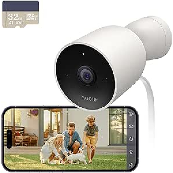 [Amazon Exclusive] Āra drošības kamera ar Micro SD karti, 1080P WiFi CCTV Bullet kamera ar nakts redzamību, IP66 laika apstākļu izturīga, atbaidoša trauksme, divvirzienu audio, kustības noteikšana — darbojas ar Alexa