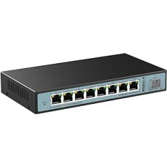 SODOLA 9 portu 2,5 G viedā tīmekļa Ethernet slēdzis, 1 10 G SFP un 8 x 2,5 G Base-T porti, atbalsta statisko apkopošanu/QoS/VLAN/IGMP, metāla bez ventilatora pārvaldītu vairāku gigabitu slēdzi