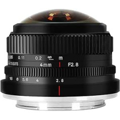 7 Artisans 4 mm F2.8 Fisheye īpaši platleņķa objektīvs APS-C manuālā fokusa primārais objektīvs, kas ir savietojams ar Fujifilm FX-Mount spoguļkameru X-T1 X-T2 X-T3 X-T20 X-T30 X-E1 X-E2 X- E3