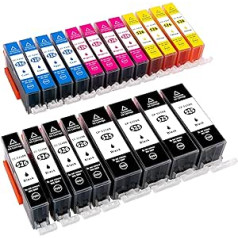 20 Printer Cartridges XL Expand Compressed with Chip for Canon Pixma MG5300 MG5350 You Get 4 x Canon PGI-525BK 4 x Canon CLI-526C 4 x Canon CLI-526M 4 x Canon CLI-526Y 4 x Canon CLI-526BK