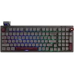 EPOMAKER RT100 mehāniskā tastatūras blīve ar regulējamu displeju, Bluetooth/2.4G/USB, Rotary, Hot Swap, 5000 mAh akumulators, RGB Win/Mac/Gaming (melns (ASV QWERTY), Epomaker Flamingo Switch)