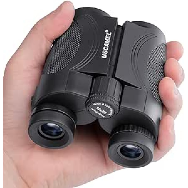 USCAMEL 12 x 25 Compact Small Binoculars for Adults Children with 16.5 mm Eyepieces, BAK-4 Prism, Waterproof Binoculars for Concerts, Sports Events, Safari, Outdoor Travel