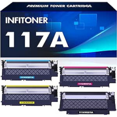 117A Toner Colour Laser 179fwg: 4-Pack Compatible with HP 117A Toner Set Colour Laser MFP 179fwg 178nwg 150nw 179fnw 150a 178nw 178 179 W2070A W2071A W2072A W2073A Black Cyan Yellow Magenta Magenta