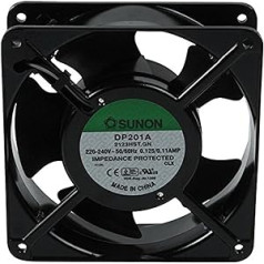 SUNON DP201A Axiallüfter (230 V/AC, 120 mm x 120 mm x 38 mm) Schwarz