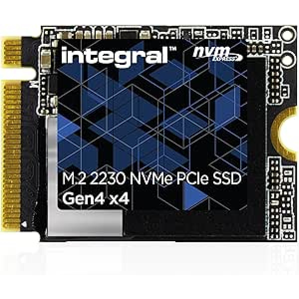 Integrēts 1TB NVMe M.2 PCIe Gen4 x4 SSD | M2 SSD PCIe 4.0 — lasīšanas ātrums līdz 4900 MB/s, rakstīšanas ātrums līdz 3200 MB/s — iekšējais 2230 SSD. Valve Steam Deck, Microsoft Surface Pro, PC un klēpjdatoru savietojams