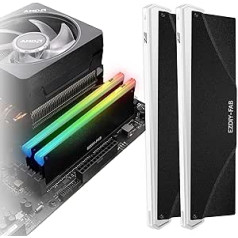 EZDIY-FAB 5V ARGB RAM RAM dzesētājs DDR dzesētājs priekš DIY PC Game MOD DDR3 DDR4 (saderīgs ar ASUS Aura Sync, GIGABYTE RGB Fusion un MSI Mystic Light Sync)-2 Pack-PI061