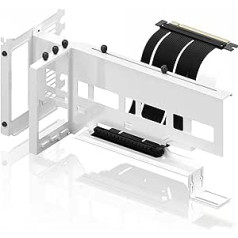 EZDIY-FAB Vertical PCIe 4.0 GPU Holder Graphics Card Holder Video Card VGA Support Kit with PCIe 4.0 X16 Gen4 17 cm/6.69 in Riser Cable 90 Degree Right Angle White