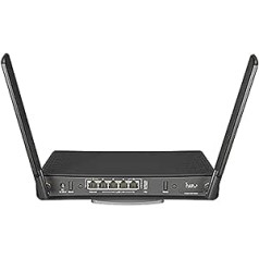 MikroTik hAP acü ar RouterOS L4 licenci hAP acü, Wi-Fi 5, W125847700 (Wi-Fi 5 (802.11ac), divjoslu (2,4 GHz / 5 GHz), Ethernet LAN, melns, galda maršrutētājs), RBD53iG-5H