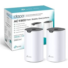 TP-Link Deco S1900 Mesh WLAN Set (Pack of 2), AC1900 Dual Band Router & Repeater, 3 x Gigabit Ports for Each Unit, Recommended for Homes with 2-3 Bedrooms, Comprehensive Youth Protection