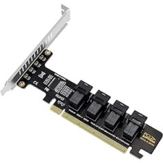 WANGCL PCIE 4.0 uz U.2 adaptera karte liela ātruma PCIE X16 līdz 4 portu U.2 NVME pārveidotājs SFF8643 SFF8639 PCIE sadalīta paplašināšanas karte