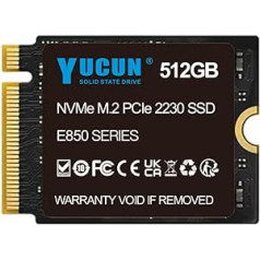 YUCUN 512GB M.2 2230 NVMe SSD PCIe Solid State Drive Compatible with Steam Deck, Surface Pro, Dell, HP, Lenovo Tablets