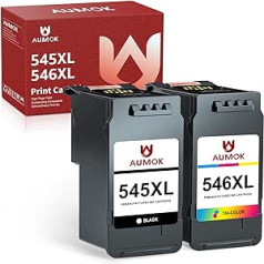 AUMOK PG-545XL CL-546XL Multipack saderīgs ar Canon printeru kasetnēm 545 546 Canon MX495 Kasetnēm Canon PIXMA TR4550 TR4551 TS3150 TS3450 TS3350 TS3350 MG15, TS3351 MG1250