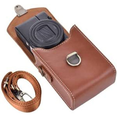 Rieibi Camera Case for Sony RX100 & HX Series - Retro Leather Case for Ricoh GR III / Canon G7X II / G7X III / SX720 / SX730 / SX740 / G9X / G9X II, brown, Cosmetic case