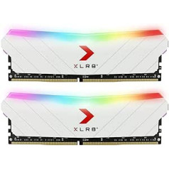 PNY 16GB (2x8GB) XLR8 Gaming Epic-X RGB DDR4 3200MHz galddatora atmiņas komplekts White Edition, balts, 16GB (2x8GB) 3200MHz White