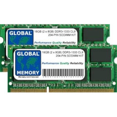 16 GB (2 x 8 GB) DDR3 1333 MHz PC3-10600 204 PIN SODIMM ATMIŅAS KOMPLEKTS PAR MAC PRO (2011. gada sākums/nobeigums) darbā