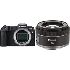 Canon EOS RP pilna formāta sistēmas kameras korpuss ar RF 50 mm F1.8 STM (bez spoguļa, 26,2 megapikseļi, 7,5 cm Clear View LCD II, 4K, DIGIC 8 attēla procesors, WiFi, Bluetooth, pilna formāta sensors)