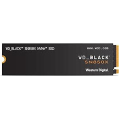 WD_BLACK SN850X NVMe SSD 2TB iekšējais SSD (spēļu atmiņa, PCIe Gen4 tehnoloģija, lasīšanas ātrums 7300 MB/s, rakstīšanas ātrums 6600 MB/s) melns