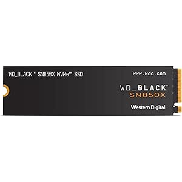 WD_BLACK SN850X NVMe SSD 2TB iekšējais SSD (spēļu atmiņa, PCIe Gen4 tehnoloģija, lasīšanas ātrums 7300 MB/s, rakstīšanas ātrums 6600 MB/s) melns