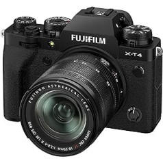 FUJIFILM X-T4 sistēmas kamera (26,1 megapikseļi, X-Trans CMOS 4 sensors, 7,6 cm (3 collu) skārienjutīgs LCD) ar XF18-55mmF2.8-4 R LM OIS objektīvu komplektu, melns