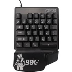 Zunate vienas rokas spēļu tastatūra, 35 taustiņi, USB vads, LED, viena mehāniskā spēļu tastatūra, profesionāla spēļu tastatūra, ergonomisks spēļu kontrolieris, datoru spēlētājiem