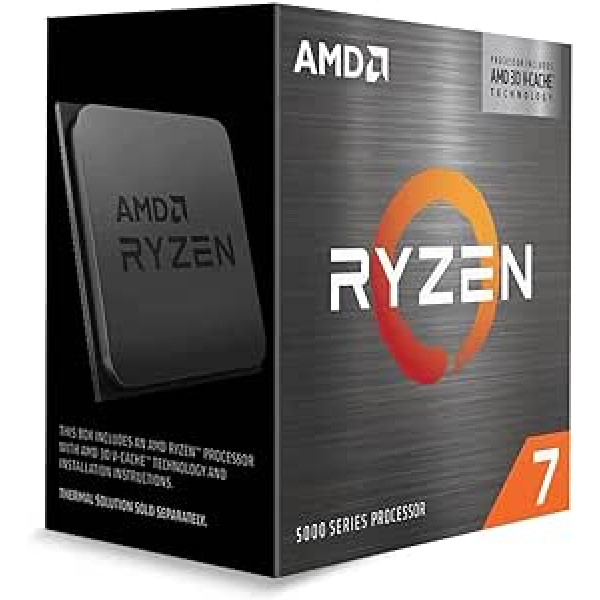 AMD Ryzen 7 5800X3D 8 kodolu, 16 diegu galddatora procesors ar AMD 3D V-Cache tehnoloģiju, līdz 4,7 GHz